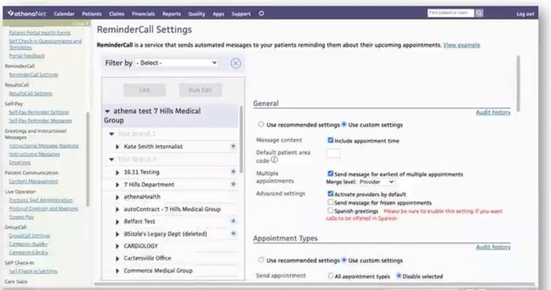 athenahealth appointment reminders