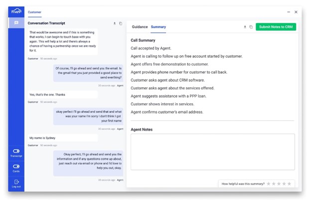 Five9 call summary