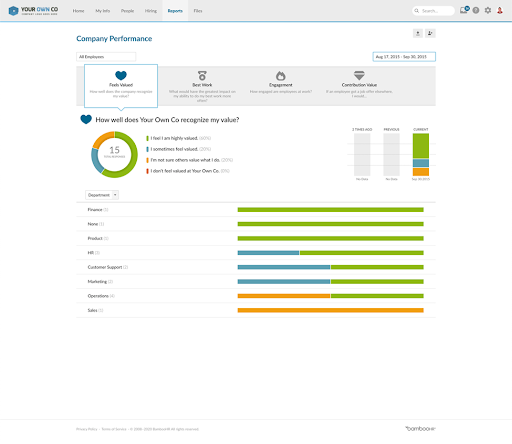 BambooHR company performance surveys