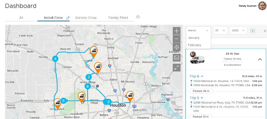 Force by Mojio driver dashboard