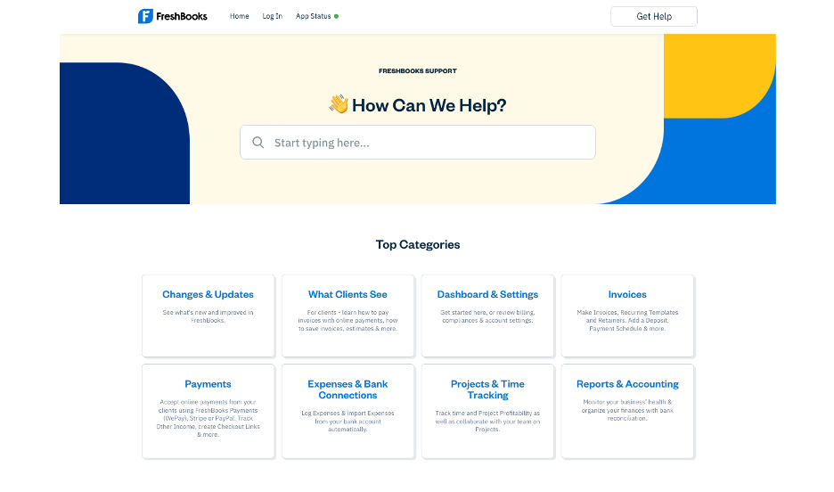 Freshbooks online help resources