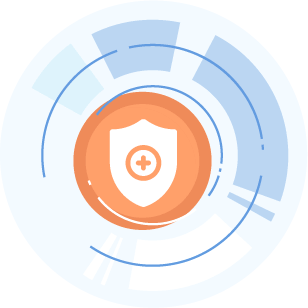 graphic of a medical shield inside of a circle