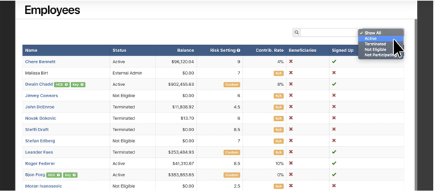 Human Interest dashboard