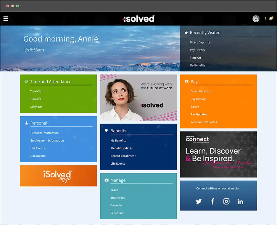isolved payroll dashboard
