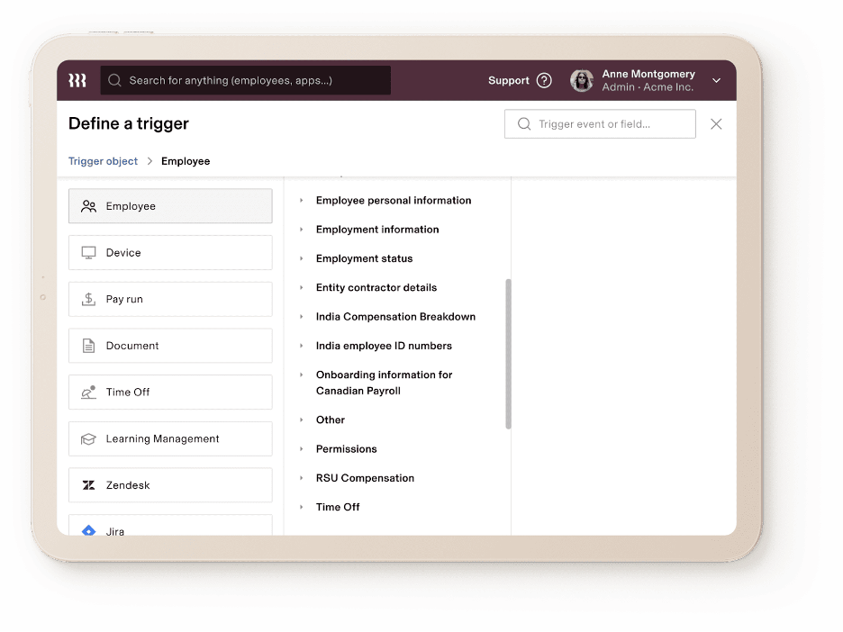 Rippling custom workflows