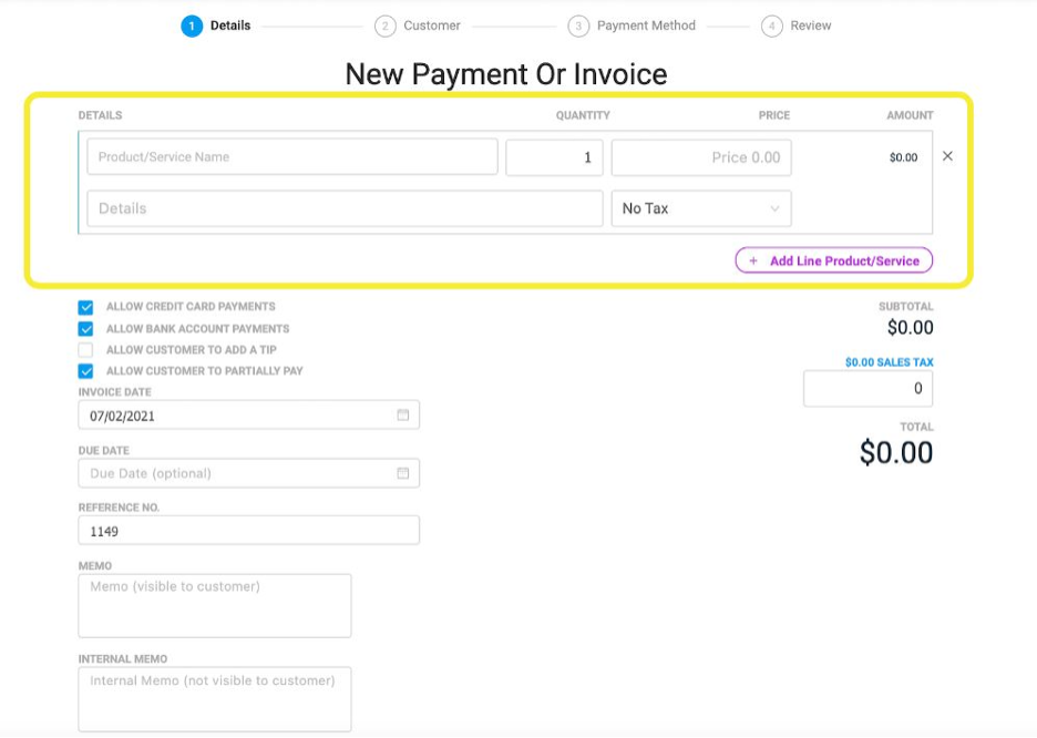 Stax invoice sending