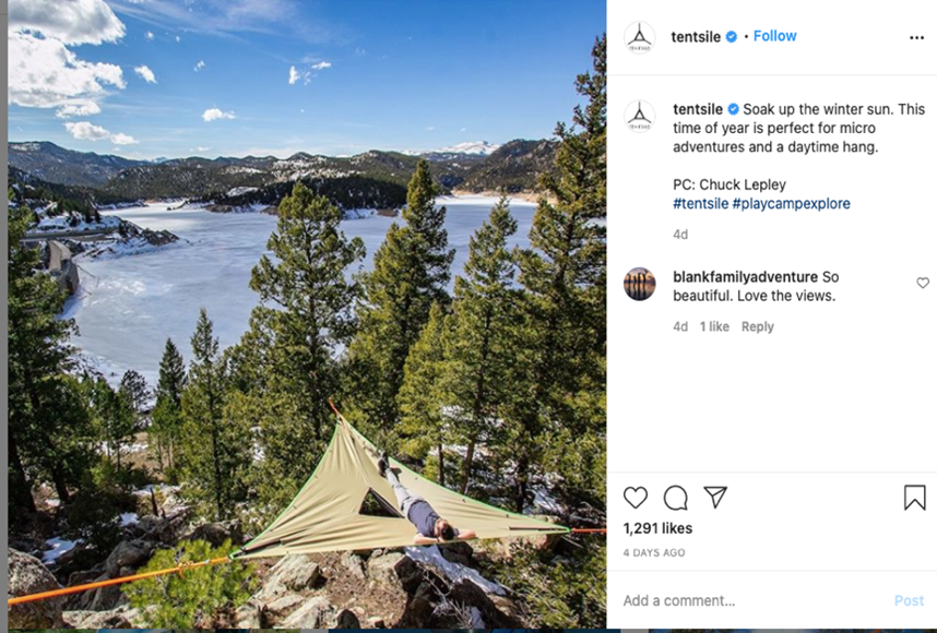 Tentsile Instagram post