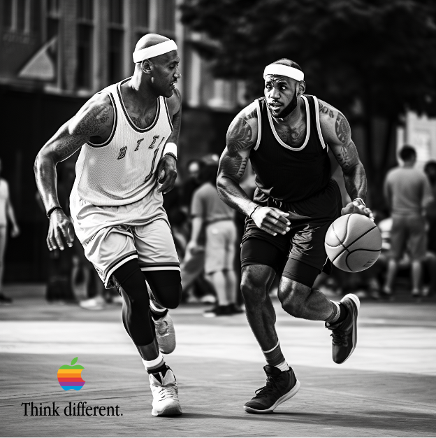 Think Different ad Michael Jordan and LeBron James