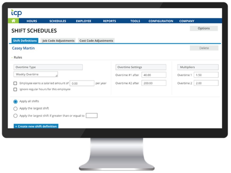 TimeClock Plus overtime