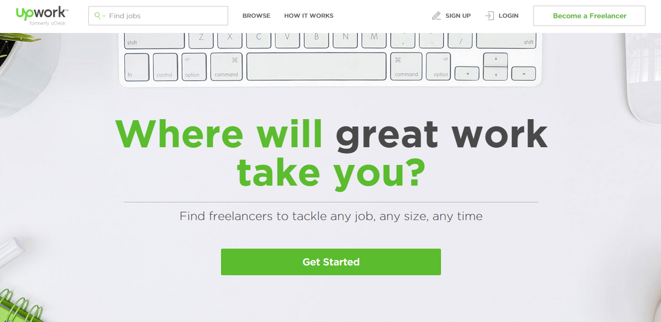 Upwork homepage